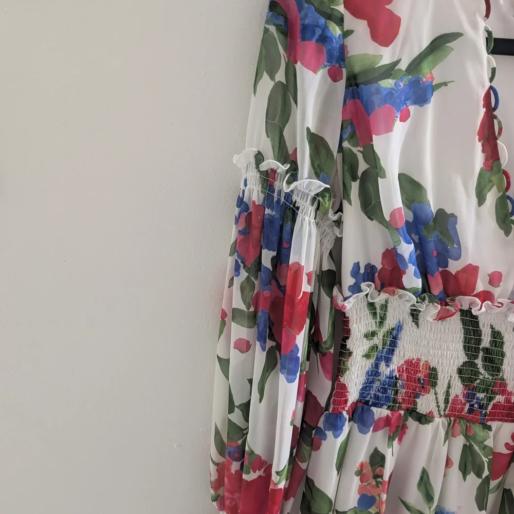 Marciano Multicolor Floral Long Sleeve Dress - Picture 7 of 15